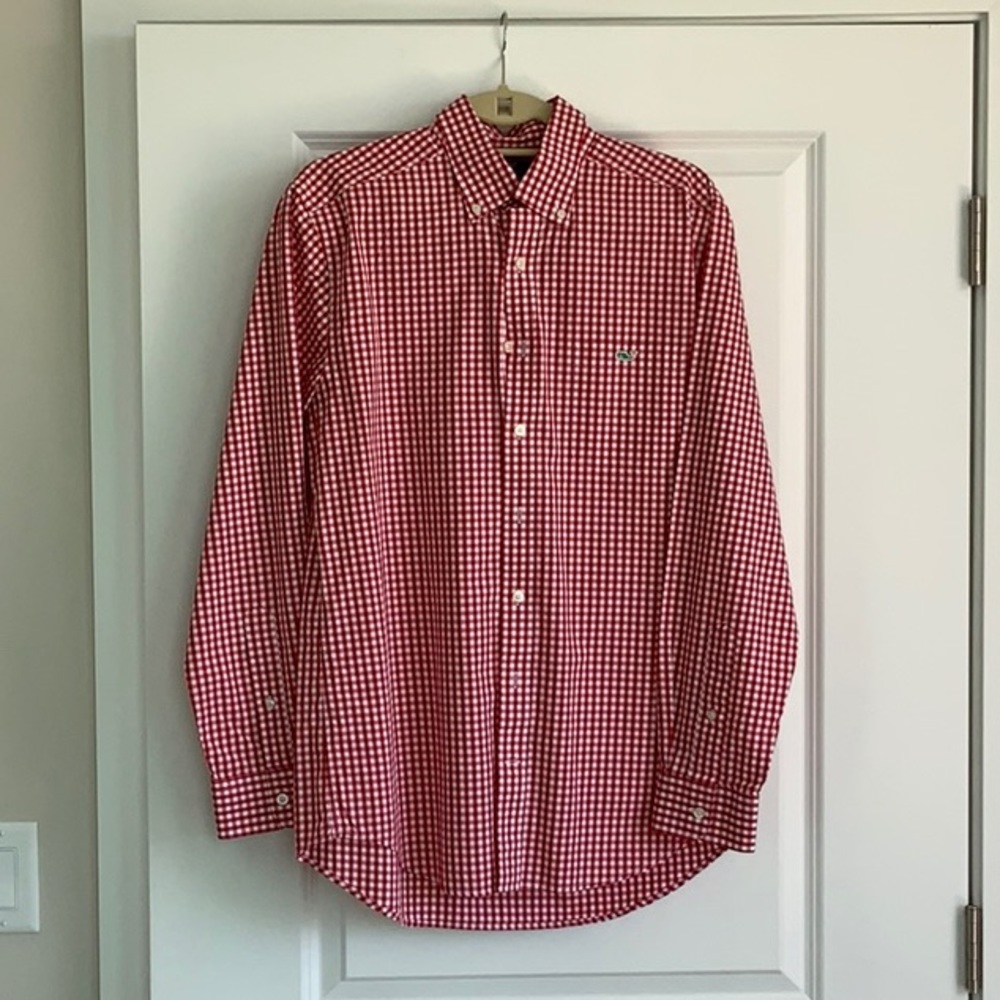 Vineyard Vines Medium Red Check Buttondown